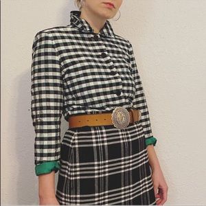 Vintage silk check blazer